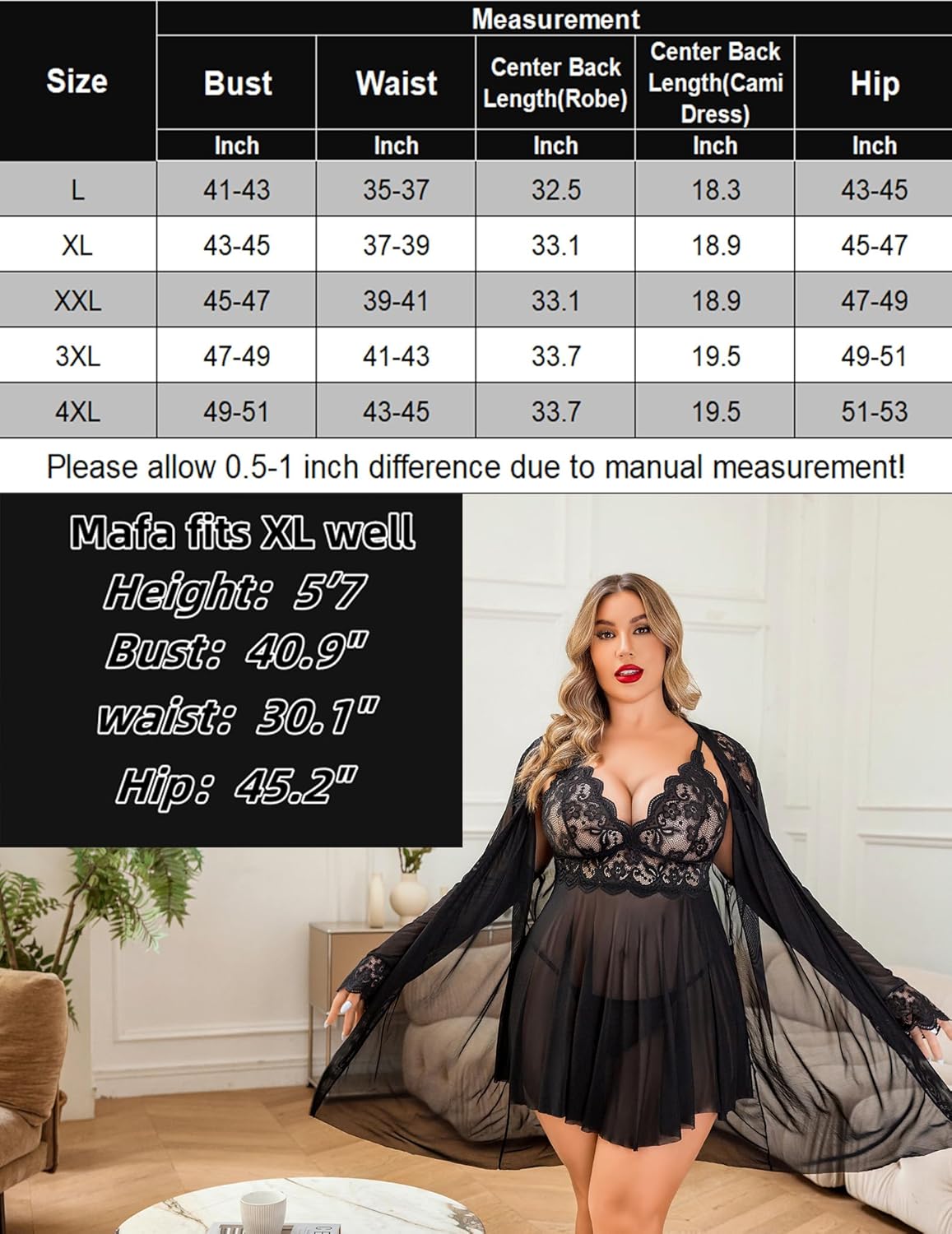 Plus Size Sleepwear Exotic Lace Lingerie Sets