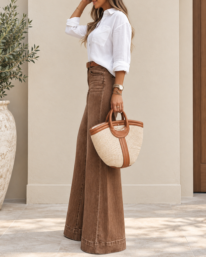 Elegant High-Waisted Extra Wide-Leg Jeans