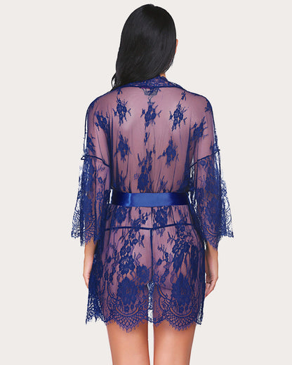 Lace Kimono Mesh Robe