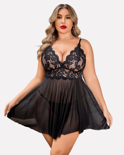 Plus Size Sleepwear Exotic Lace Lingerie Sets