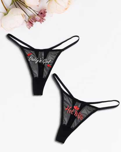 Low Rise T-back Mesh Panties