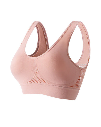 Casual Seamless Elastic Band Removable Pads Integrated Sports Bra