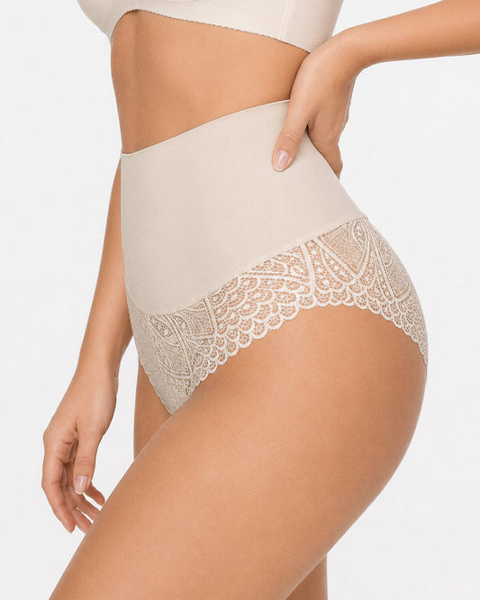 2-Pack High Waist Elastic Tummy Control Lace Hip Lift Shaping Thongs