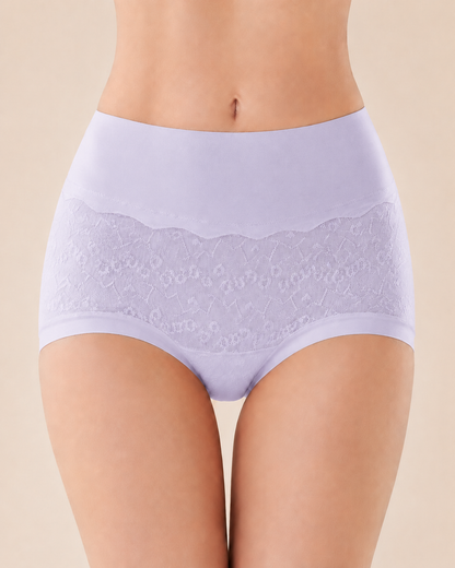 5-Pack Pure Cotton High Waist Tummy Control Jacquard Briefs