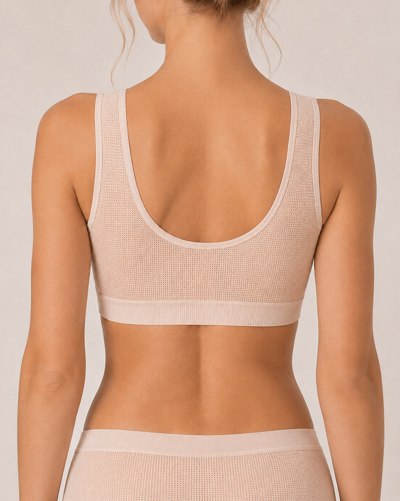 Front Closure Ultra-thin Breathable Mesh Seamless Wire-free Vest Bra
