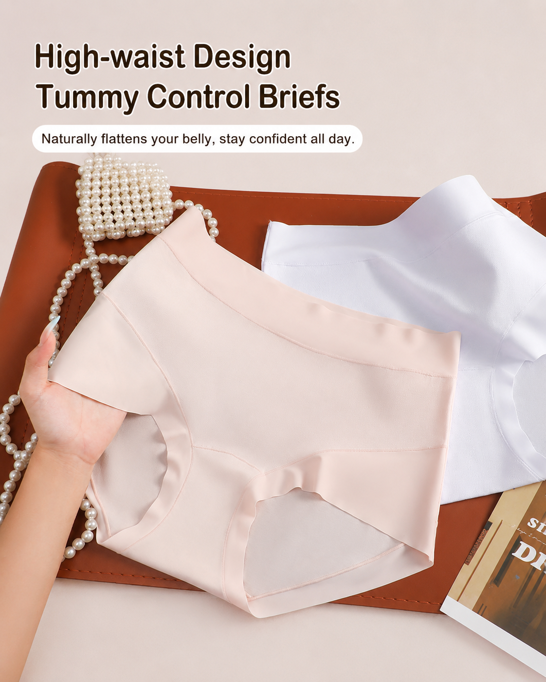 5-Pack High Waist Pure Cotton Seamless Breathable Briefs