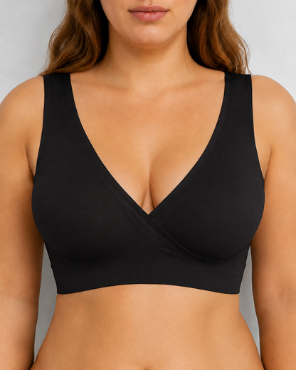 Deep V Crossover Wire Free Seamless Maternity Vest Nursing Bra