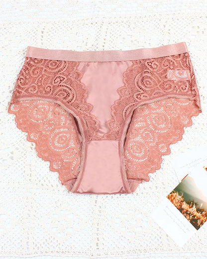 Women's High-waisted Floral Lace Breathable Comfortable Panties