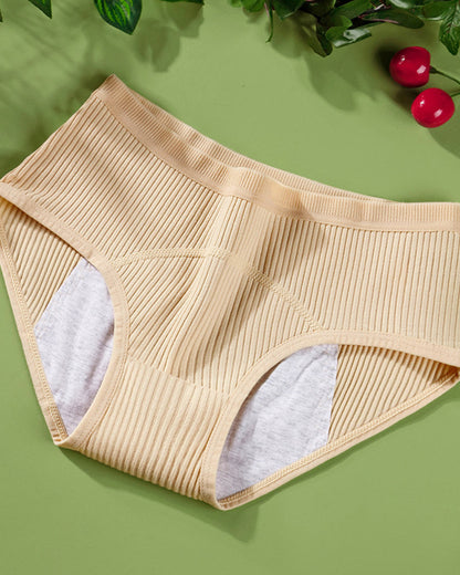 Women's Pure Cotton Menstrual Period Leak-proof Mid-high Waist Breathable Panties