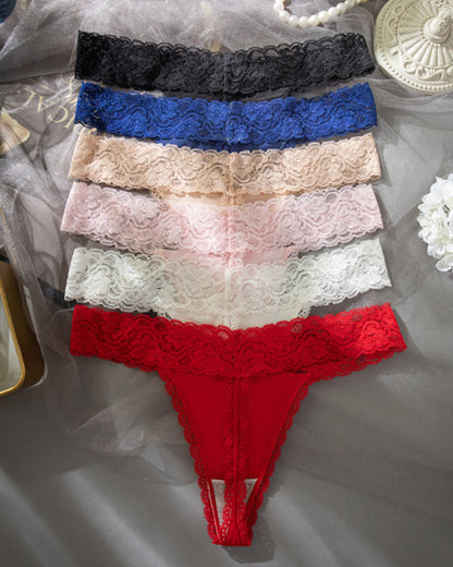 Sexy Pure Cotton Lace Low-rise Seamless Thong