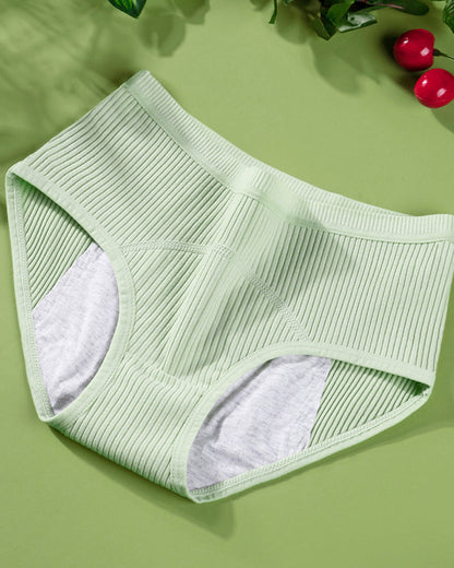 Women's Pure Cotton Menstrual Period Leak-proof Mid-high Waist Breathable Panties