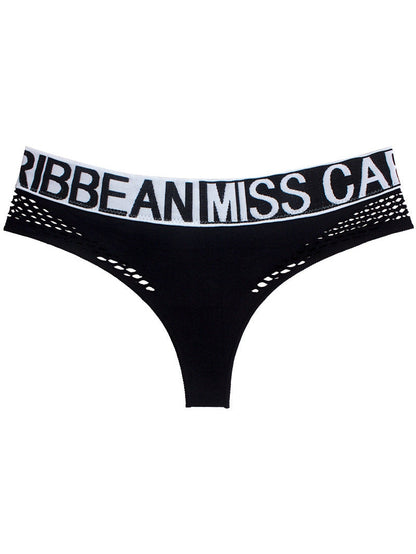 Female Letter Print Net Underwear