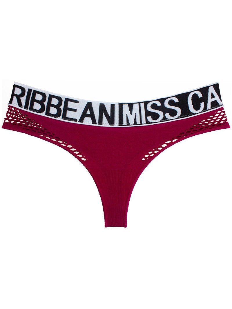 Female Letter Print Net Underwear