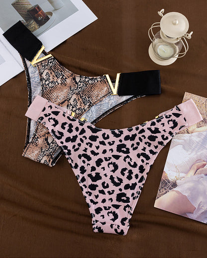 Seamless Sexy Colorblock Printed Panties