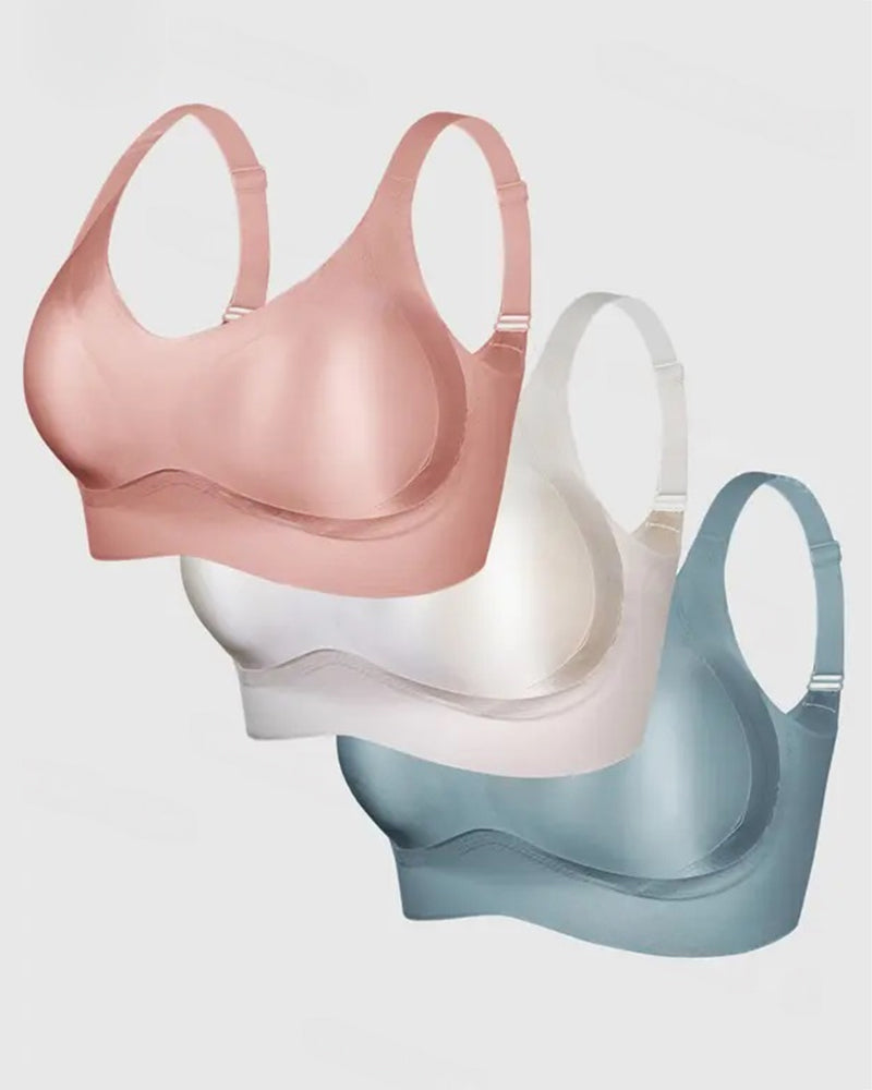 Women's Solid Color Adjustable Wire-Free Seamless Push-Up Breathable Bra