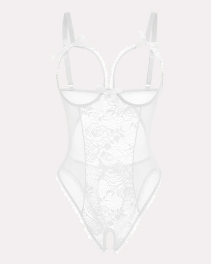 Crotchless Lace Mini Bodysuit