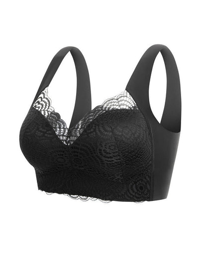 Full-Figure Seamless Lace Cut-Out Bra
