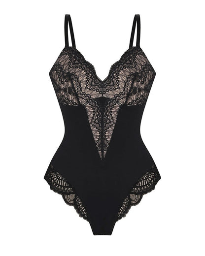 Women's Lace V Neck Tummy Control Bodysuit