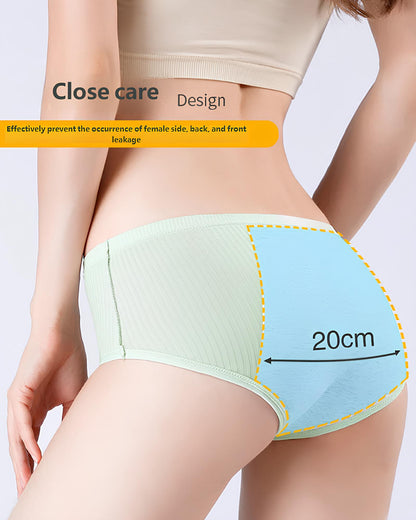 Women's Pure Cotton Menstrual Period Leak-proof Mid-high Waist Breathable Panties