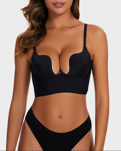 [2 Pack]Low Back Secret Plunge Bra - Black