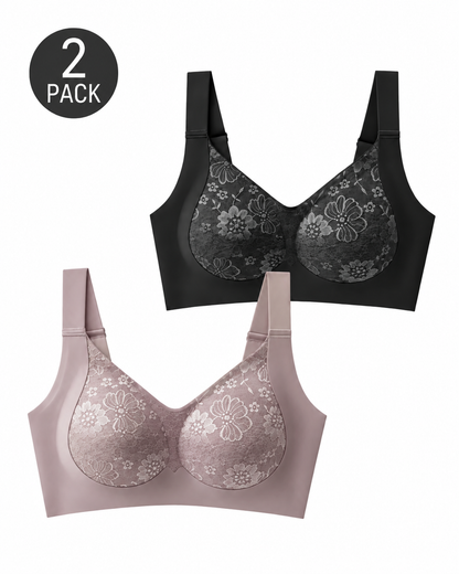 2-Pack Seamless Lace Breathable Push-Up Bra