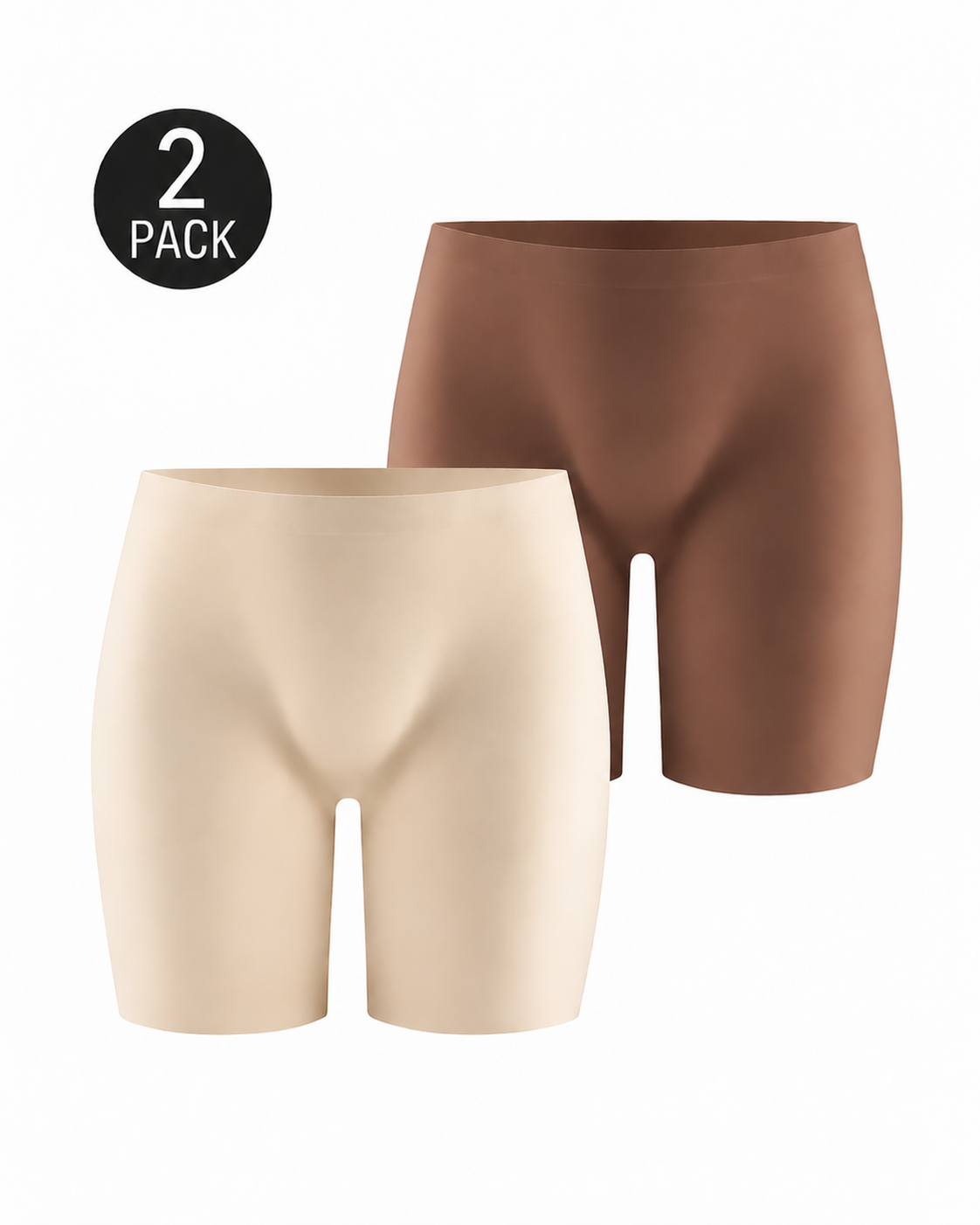 2-Pack High Waist Seamless Tummy Control Butt Lifter Shaping Shorts
