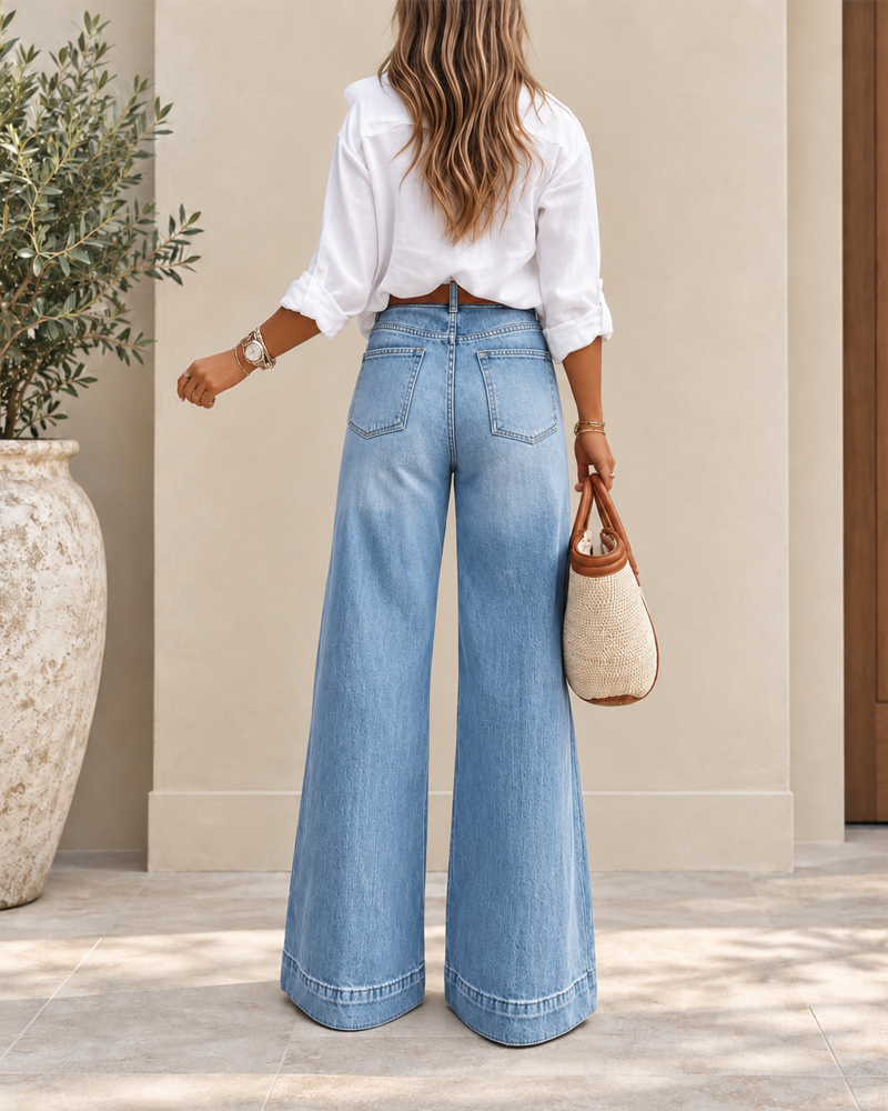 Elegant High-Waisted Extra Wide-Leg Jeans