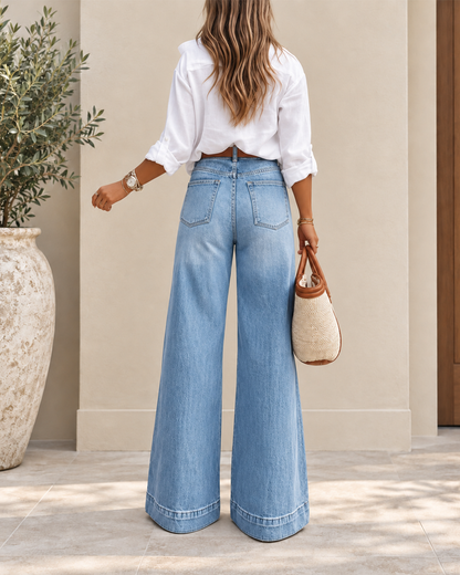 Elegant High-Waisted Extra Wide-Leg Jeans