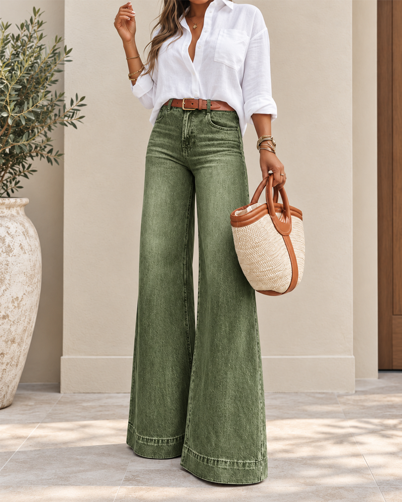 Elegant High-Waisted Extra Wide-Leg Jeans