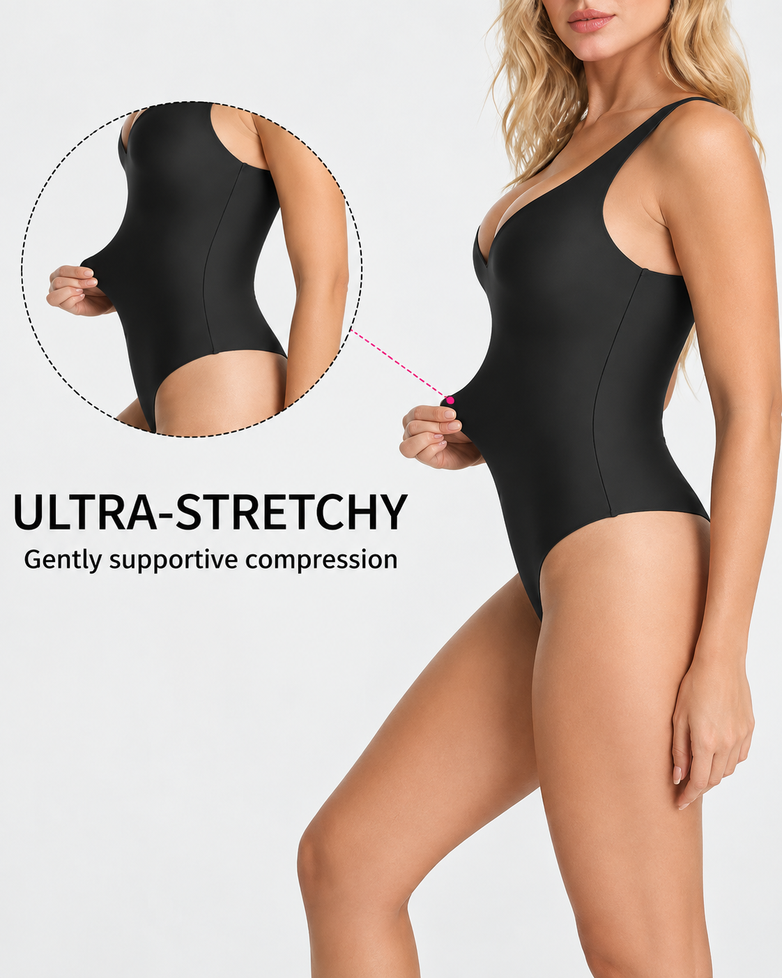 Deep V Seamless Elastic Tummy Control Shaping Bodysuit