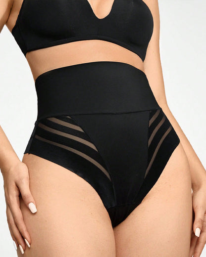 Women's Seamless Mesh Spliced Wide Belt Tummy Control Shaping Underwear