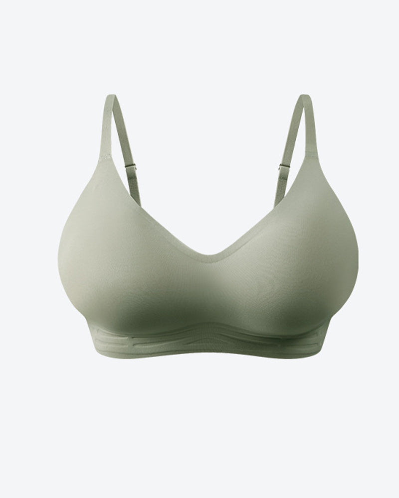 Women's V-neck Seamless Breathable Push-up Vest Bra  with Two Removable Shaping Pads