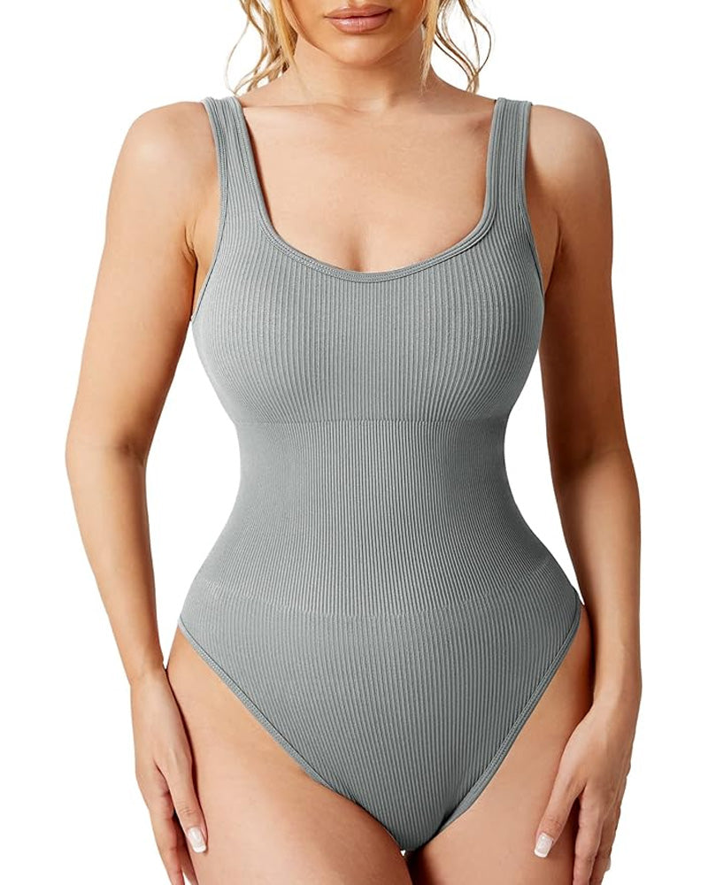 Women's Ribbed Sleeveless Bodycon Bodysuit