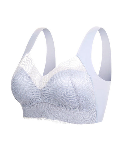 Full-Figure Seamless Lace Cut-Out Bra
