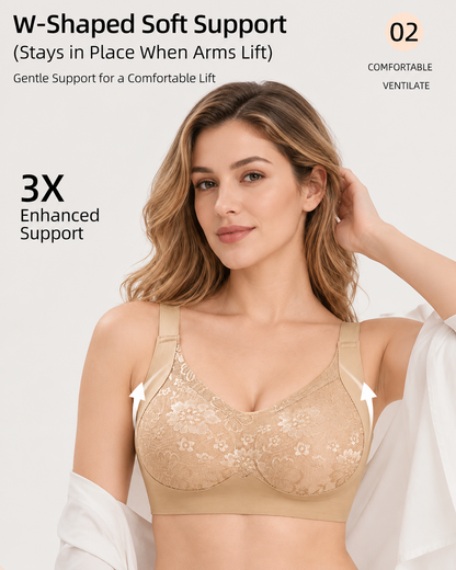 2-Pack Seamless Lace Breathable Push-Up Bra