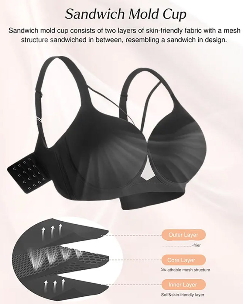 Women's Underwire Deep V Seamless Comfort Lifting Bra