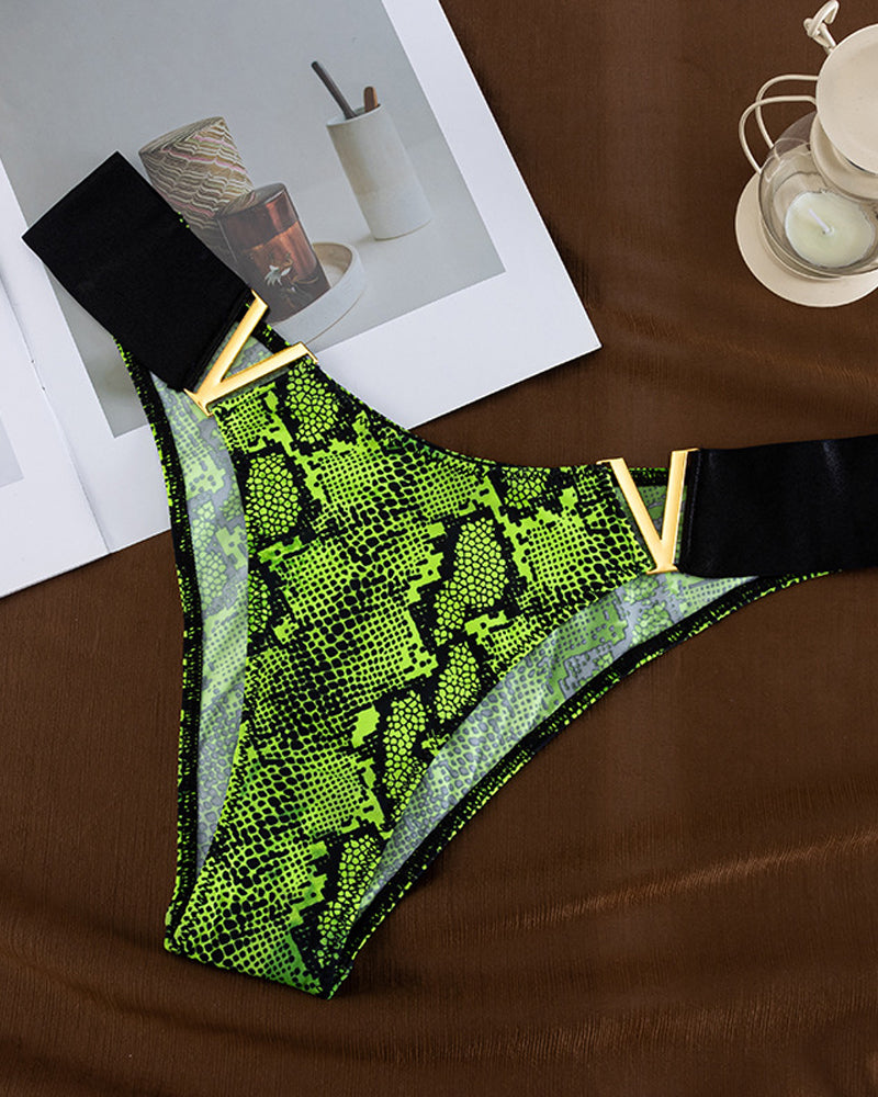 Seamless Sexy Colorblock Printed Panties