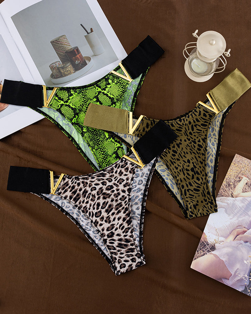 Seamless Sexy Colorblock Printed Panties