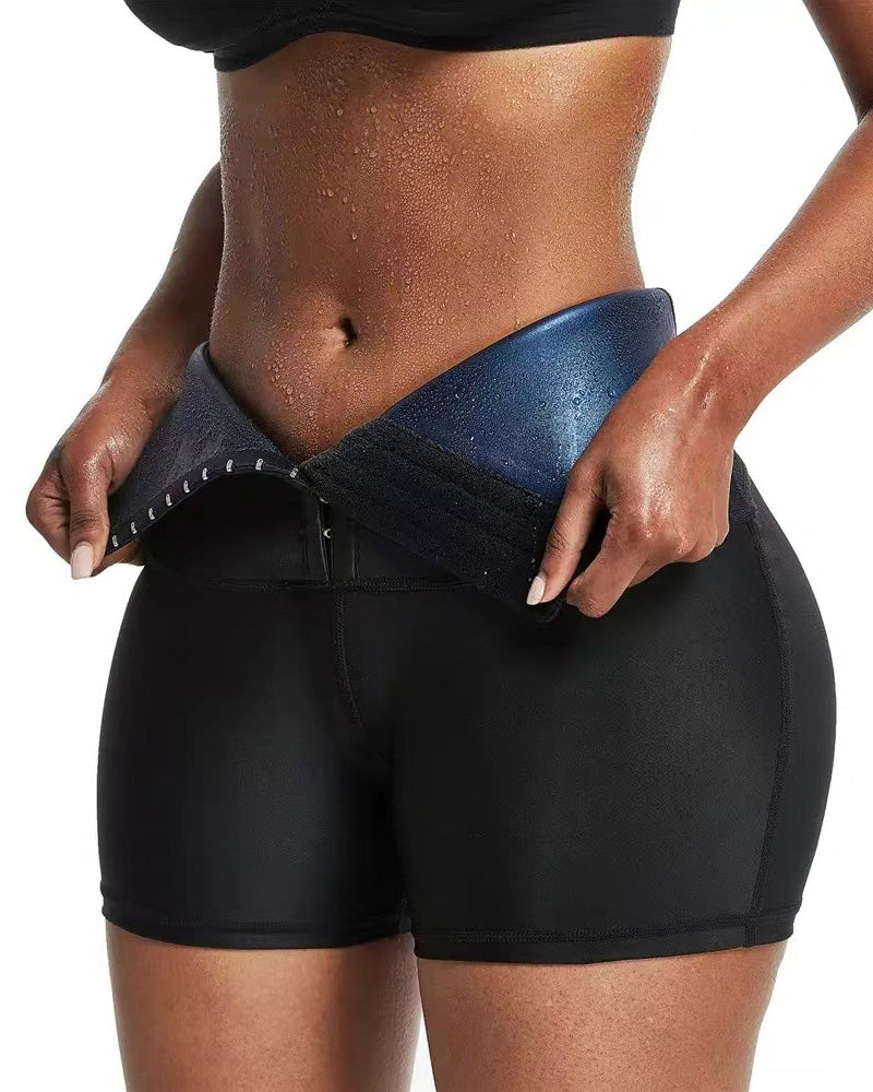 Women's Sauna Body Shaping Compression High Waist Fitness Sports Shorts