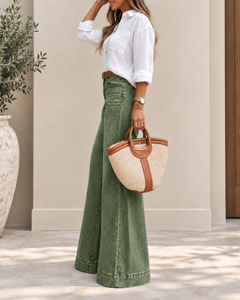 Elegant High-Waisted Extra Wide-Leg Jeans