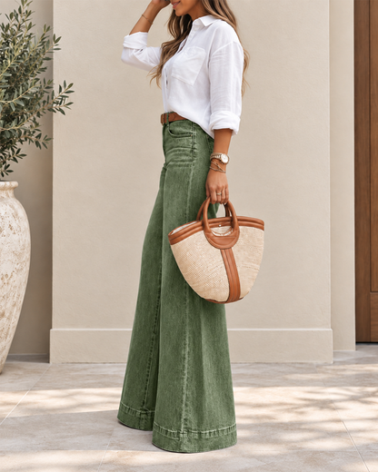 Elegant High-Waisted Extra Wide-Leg Jeans