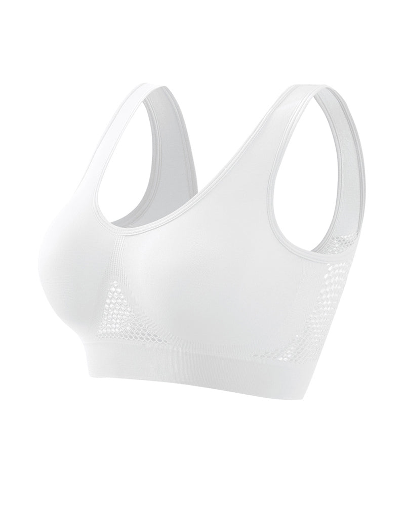Casual Seamless Elastic Band Removable Pads Integrated Sports Bra