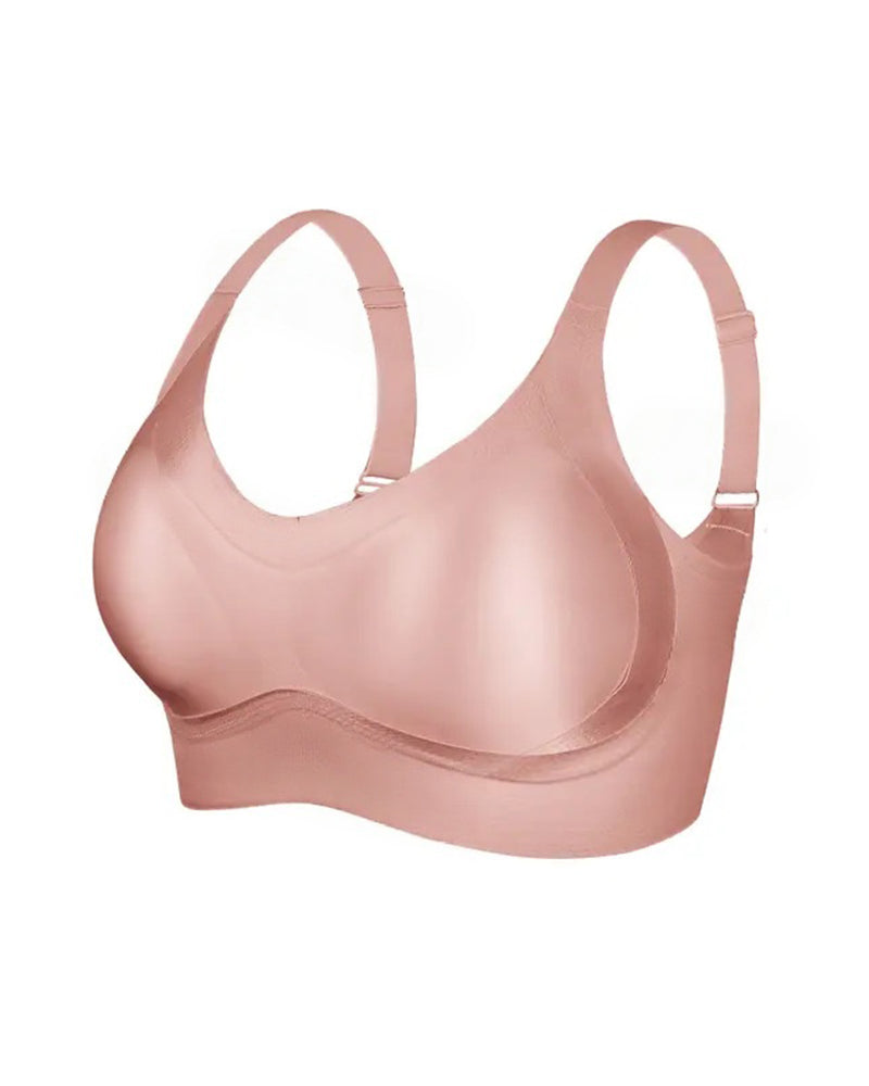 Women's Solid Color Adjustable Wire-Free Seamless Push-Up Breathable Bra