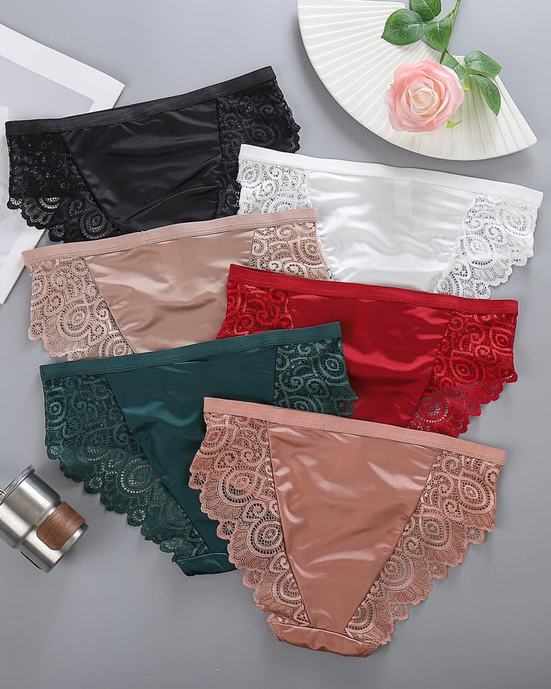 Women's High-waisted Floral Lace Breathable Comfortable Panties