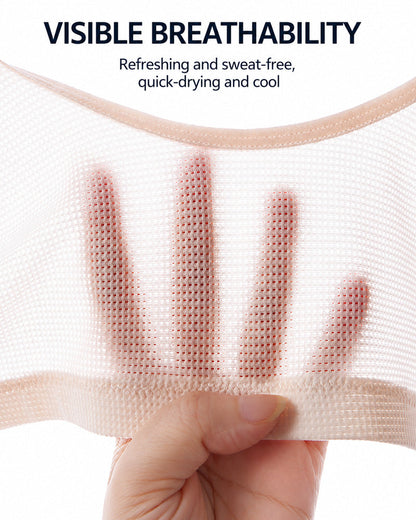 Front Closure Ultra-thin Breathable Mesh Seamless Wire-free Vest Bra