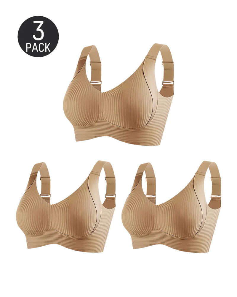 Solid Color Four Rows Adjustable Wireless Women's Bra