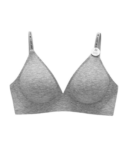 Deep V Seamless Letter Thin Straps Wire-Free Comfort Bra
