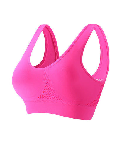 Casual Seamless Elastic Band Removable Pads Integrated Sports Bra