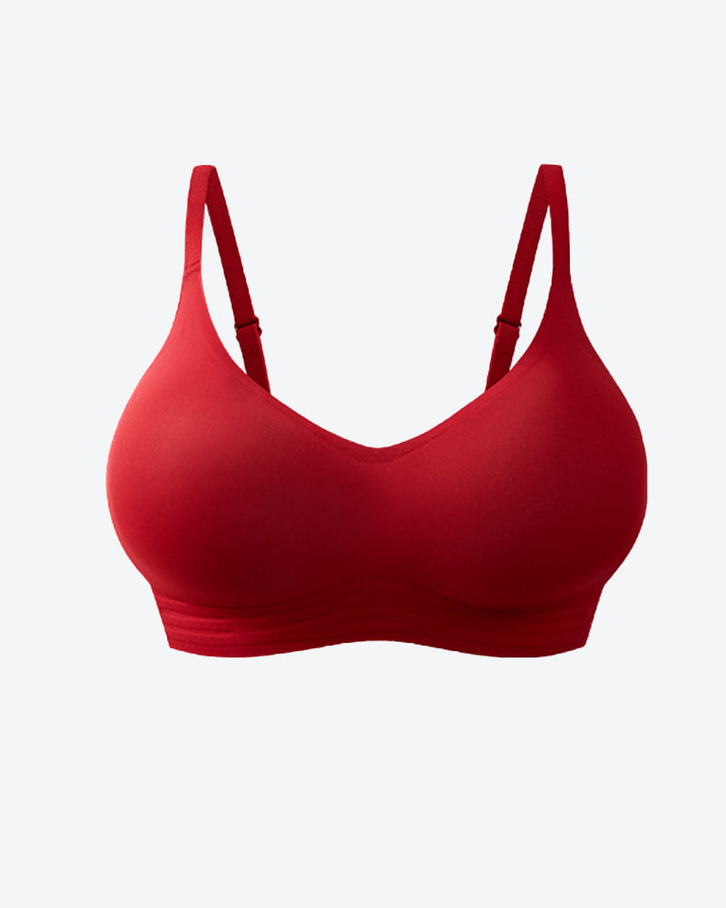 Women's V-neck Seamless Breathable Push-up Vest Bra  with Two Removable Shaping Pads