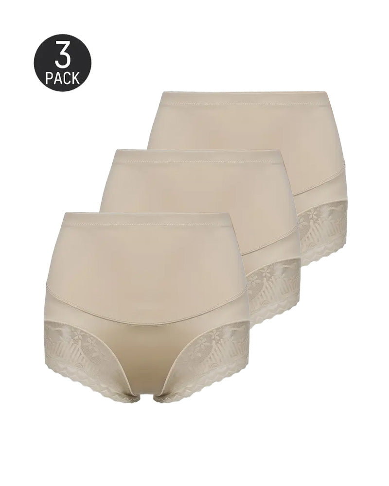 Women's High Waist Lace Thin Tummy Control Seamless Body Shaping Panties